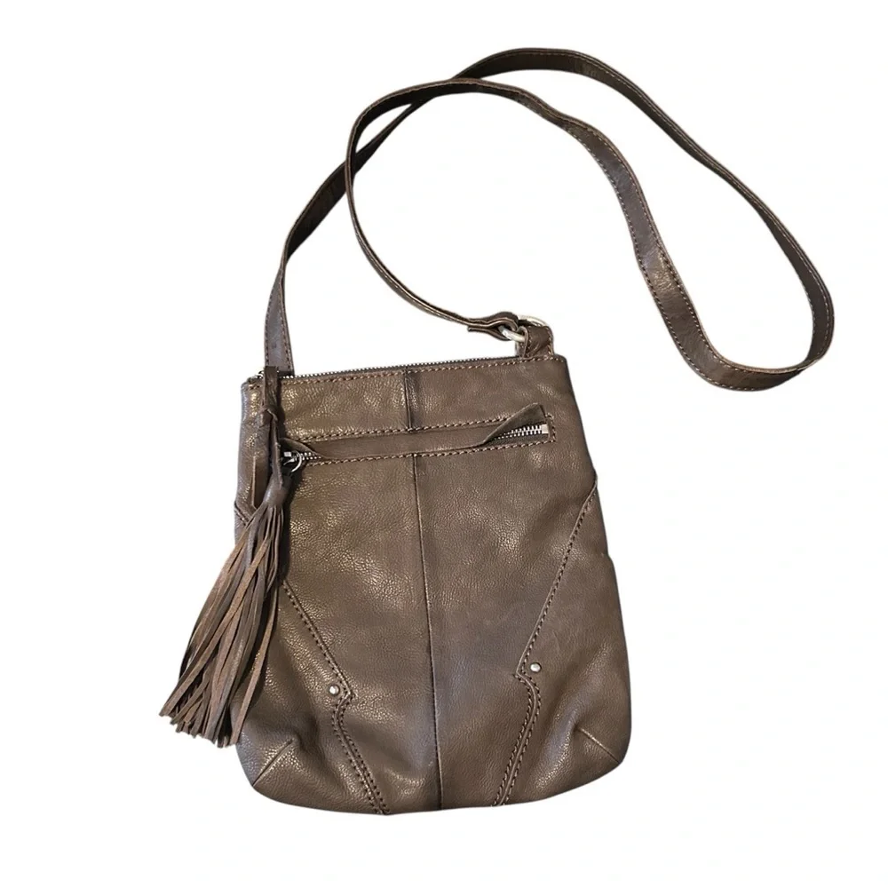 HOBO Brown Fringe Crossbody Leather Bag